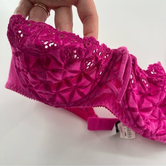 Aubade Paris Bahia & Moi Half Cup Bra Wired Pink Fuchsia Women’s Sexy Intimates - Picture 4 of 10
